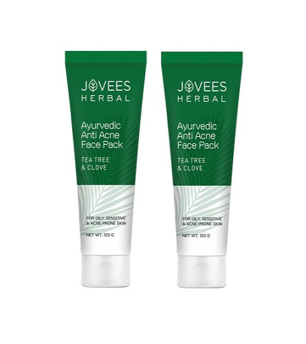 Jovees Herbal Tea Tree & Clove Anti Acne Pack 120gm (pack of 2) free shipping