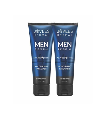 Jovees Herbal Men's Essential Advanced 4 in 1 Moisturizing Face Wash 100g (Pack of 2) - free ship