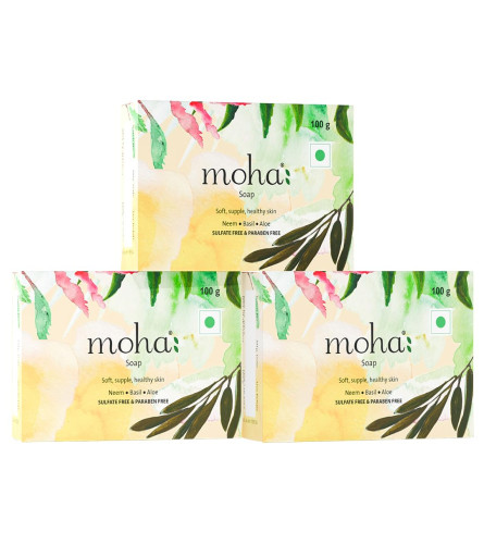 moha Herbal Soap A natural face & body cleanser 100gm (pack of 3)