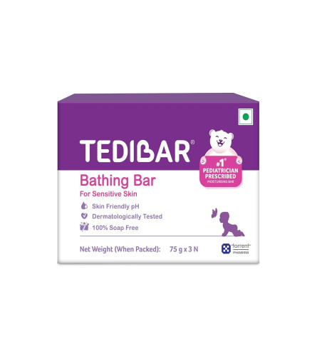 Tedibar Moisturising Baby Bathing Bar 75 g (Pack of 3)