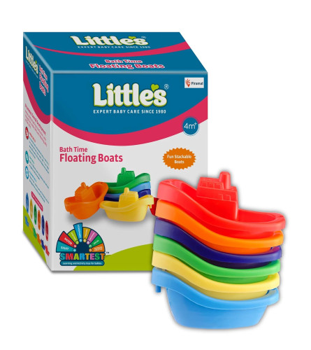Little’s Bath Time Floating Boats 6 Pieces Multi-Color Toddler Activity Toys - free shipping