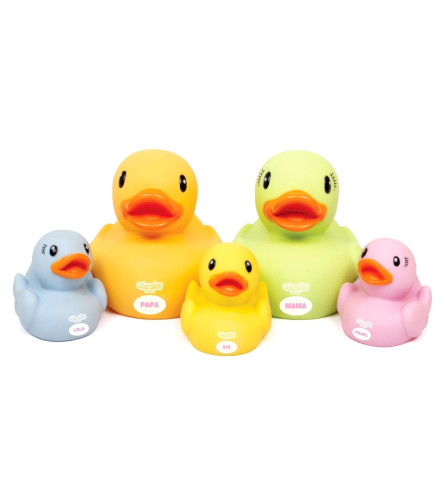 Funskool Giggles Dazzling Duck Family Squeakers , Multicolor Duck Squeakers, Pack of 5, Infant Toys