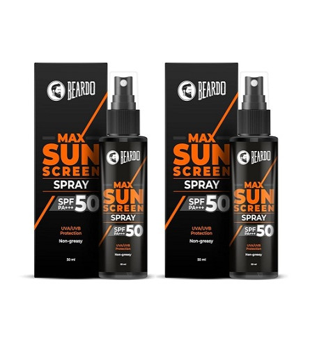 Beardo Max Sunscreen SPF 50 & PA+++ Spray for Men 50ml (Pack of 2) - free shipping