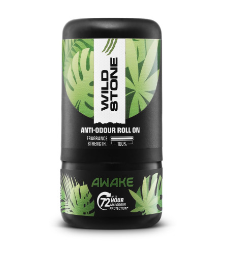 Wild Stone Awake Anti-Odour Roll On For Men 50 ml (Pack Of 2)