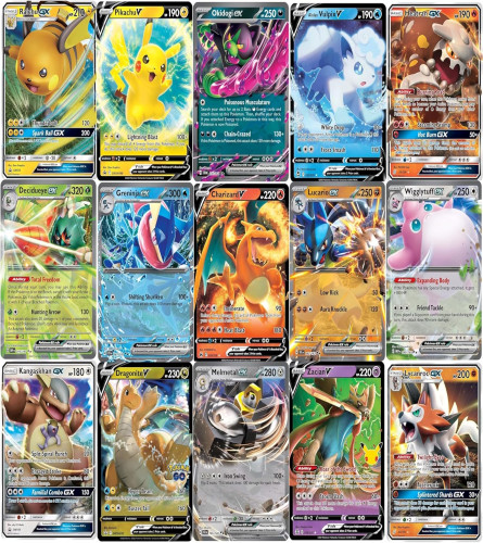 5 Pokemon Ultra Rare Card Lot - V, Gx, ex, Assorted Variety