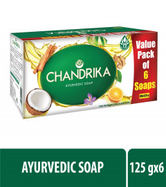 Chandrika Ayurvedic Handmade Soap, 125g (Pack of 6) free shipping world