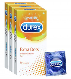 Durex Extra Dotted Condoms for Men -10 Count