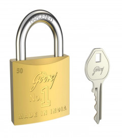 Godrej Locks Brushed Finish 50mm Padlock Hardened Shackle Gold