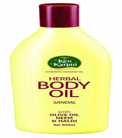 Keo Karpin Herbal Body Massage Oil Sandal with Olive Oil,Neem and Haldi 500 ml (Free Shipping World)