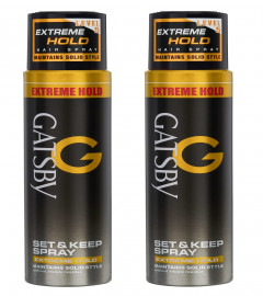Gatsby Set & Keep Hair Spray - Extreme Hold 250 ml (Pack of 2) Free Shipping World