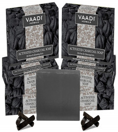 Vaadi Herbals Activated Charcoal Soap 75 gm (pack of 6) Free Shipping World