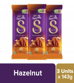 Cadbury Dairy Milk Silk Hazelnut Chocolate Bar,143 gm (Pack of 3) Free Shipping World