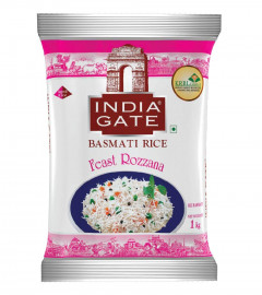 India Gate Basmati Rice Pouch, Feast Rozzana 1kg (Free Shipping World)