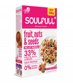 Tata Soulfull Fruits, Nuts & Seeds Millet Muesli 500 gm (Free Shipping World)