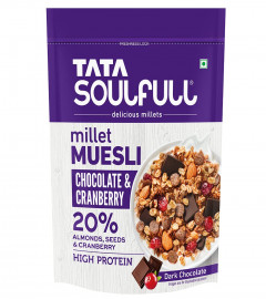 Tata Soulfull Chocolate and Cranberry Millet Muesli, with Dark Chocolate 500 gm (Free Shipping World)