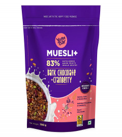 Yogabar Dark Chocolate & Cranberry Muesli Breakfast Cereal 700 gm (Free Shipping World)