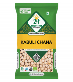 24 Mantra Organic Unpolished Kabuli Chana 500gm (Free Shipping World)