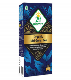 24 Mantra Organic Tulsi Green Tea  25 Tea Bags (Pack of 2) Free Shipping World