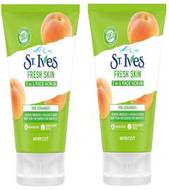 St. Ives Apricot Fresh Skin 3 in 1 Face Scrub 80 gm (Pack of 2) Free Shipping worldwide