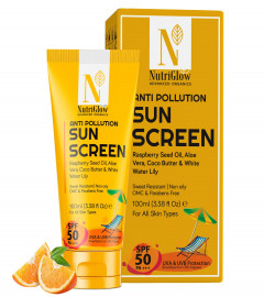 NutriGlow Advanced Organics Advanced Organics Anti Pollution Sunscreen, 100 ml | free ship