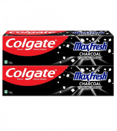2 x Colgate MaxFresh Toothpaste, Black Gel Paste with Charcoal for Super Fresh Breath, 130 gm | free shipping