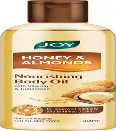 JOY Skin Lightening, Non-Sticky Honey & Almonds Nourishing Body Oil with Honey Extract (200 ml)