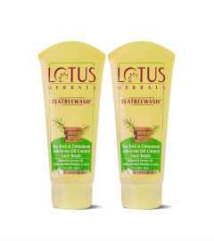 Lotus Herbals Teatreewash Face Wash With Tea Tree Oil & Cinnamon 120 ml (Pack of 2)Free Shipping World