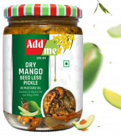 Add Me Homemade Seedless Dry Mango Pickle Oil | Aam ka Sukha Achar in Mustard Oil 500g Glass Jar