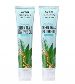 AVON Naturals Green Tea and Tea Tree Oil Cleanser, 100g (pack of 2)