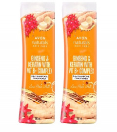 Avon Ginseng & Keratin 2-in-1 Shampoo & Conditioner, Hairfall solution- 180ml (pack of 2) free shipping