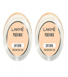 Lakme Peach Milk Soft Creme Moisturizer, Lightweight Face Cream, Non Sticky, Locks Moisture For 24 Hours For Soft And Glowing Skin, 100 g (pack of 2)
