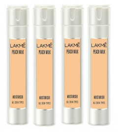 Lakmé Fruit Mositure Peach Milk Moisturiser, 60ml (Pack of 4)