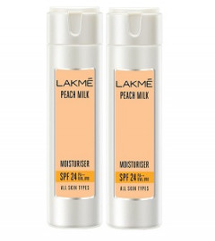 LAKMÉ Peach Milk Moisturizer SPF 24 PA Sunscreen Lotion, 60ml (pack of 2) free shipping