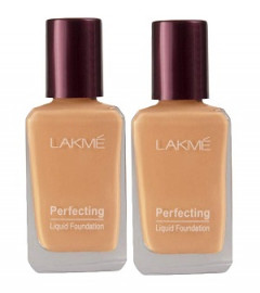 Lakmé Perfecting Liquid Foundation, Coral, Waterproof Full Coverage Long Lasting, Light Oil Free Face Makeup With Vitamin E, Dewy Finish Glow, 27ml (pack of 2)