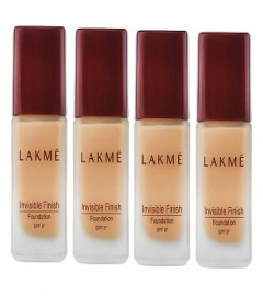 LAKMÉ Invisible Finish SPF 8 Liquid Foundation Natural Finish, Shade 01, 25ml (pack of 4)