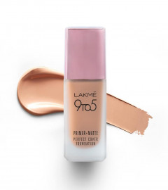 Lakmé 9 To 5 Primer + Matte Perfect Cover Cream Foundation, C140 Cool Rose, 25ml (free shipping)