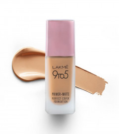 Lakmé 9 To 5 Primer + Matte Perfect Cover Liquid Foundation, W180 Warm Natural, 25ml Matte Finish