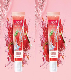 Lakme Blush & Glow Strawberry Freshness Gel Face Wash with Strawberry Extracts, 100 g (pack of 2)