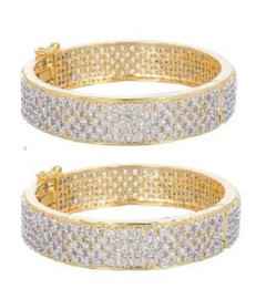 Ethnic Gold Plated Ad Cz Traditional Bollywood Bridal Indian Jeweler Bridal Party Ware Bangles Set