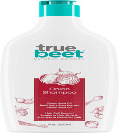 Truebeet Onion Shampoo For Hair Growth & Hair Fall Control Infused with Onion & Neem Seed Oil, Basil Hairy Root Extract For Stronger Hair - All Hair Types | 300 ML