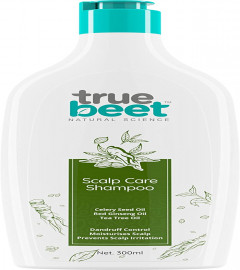 Truebeet Scalp Care Shampoo For Dandruff Control & Prevent Scalp Irritation with Celery Seed Oil, Red Ginseng & Tea Tree Oil - All Hair Types| 300 ML