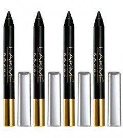 Lakme Kajal Pencil Eye Liner, Black, 2g (pack of 4) free shipping