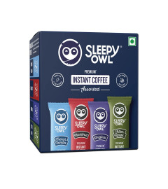 Sleepy Owl Premium Instant Coffee Sachets | 96 gm - Pack of 48 Assorted Coffee