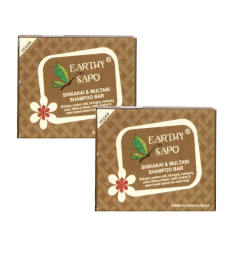 Earthy Sapo Handmade Shikakai & Multani Shampoo Bar Suitable For Oily Hair 100g (Pack of 2)Fs