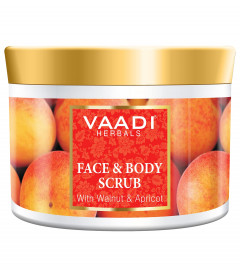 Vaadi Herbals Face and Body Scrub, Walnut and Apricot, 500g