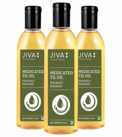 Jiva Medicated Oil Beneficial In Stiffness Of Joints And Muscles Strength Til ka Tel | Massage Oil | 120 ml Oil (Pack of 3)