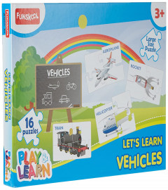 Funskool Play & Learn-Vehicles,Educational,16 Pieces,Puzzle,for 3 Year Old Kids and Above,Toy
