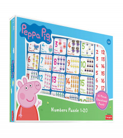 Funskool-Peppa Numbers Puzzle 1-20,Educational,60 Pieces,Puzzle,for 4 Year Old Kids and Above,Toy