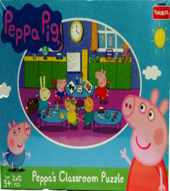 Funskool-Peppa Pig Classroom 2In1,Educational,2x12 Pieces,Puzzle,for 3 Year Old Kids and Above,Toy