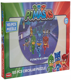 Funskool-PJ Masks Circular,Educational,103 Pieces,Puzzle,for 3 Year Old Kids and Above,Toy
